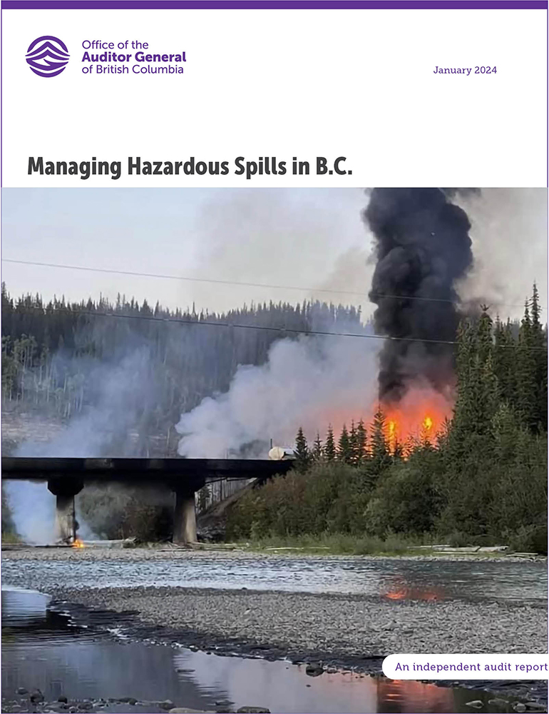 Cover of the Managing Hazardous Spills in B.C. report
