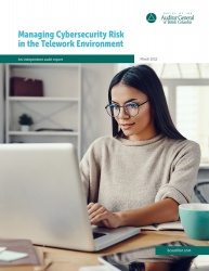 cover page showing woman working at home with laptop computer