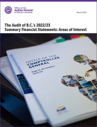 Cover of the report on The Audit of B.C.’s 2022/23 Summary Financial Statements: Areas of Interest
