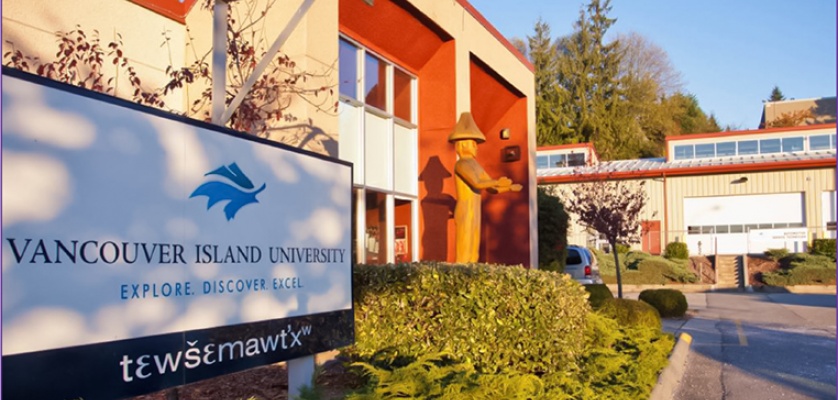 Report cover showing Vancouver Island University campus